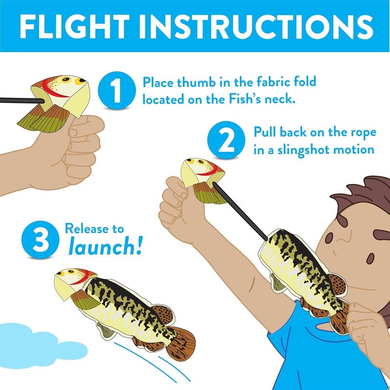 Spunky Pup Fly & Fetch Dog Toy - Durable, Floating, Interactive Bungee Launcher for Fetch and Water Play, Plush Fish - Image 5
